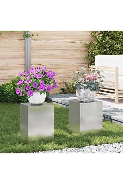 vidaxl Suport pentru plante 2 pcs Argintiu 24 x 24 x 35 cm