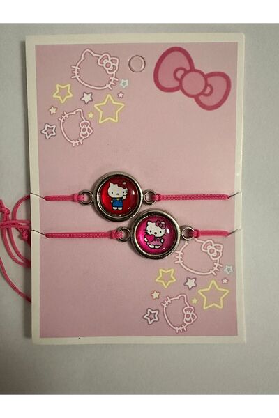 Elfida Shop Hello Kitty String Bracelet Set of 2 for Children's Friendship Bracelets, Party Gift