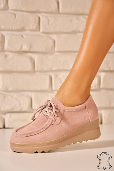 Joana Women's Pink Suede Leather Loafers 40