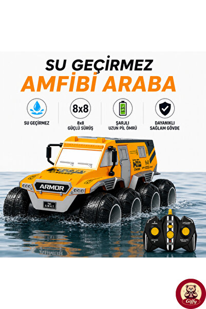 giffy Uzaktan Kumandalı Yüzen Amfibi Araba Hem Karada Hem Suda Gidebilen Şarj...
