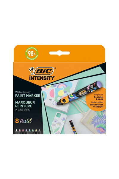 Bic مجموعة أقلام تلوين مائية من إنتينسيتي، 8 ألوان باستيل