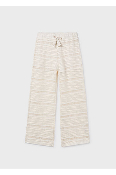 MAYORAL Girl's Long Crochet Pants Ecru - 06550