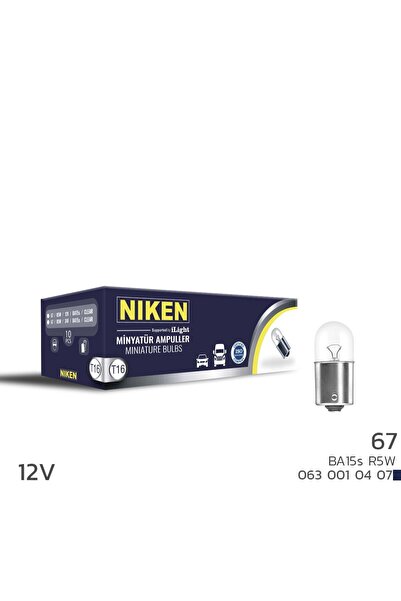 Niken 67 Ampul 12V (R5W) BA15S 10'Lu