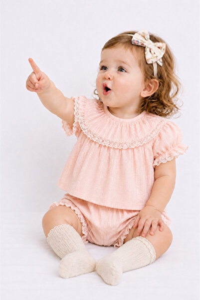 Ozz Baby CASSİOPE 100% قطن 6 (68 سم) / 9 (74 سم) / 12 (80 سم) طقم صيفي للفتيا...