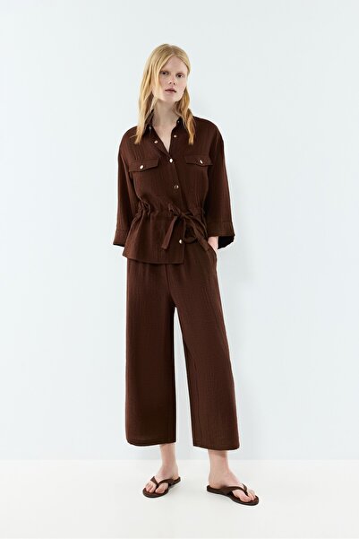 LEFTIES Dokulu culotte pantolon