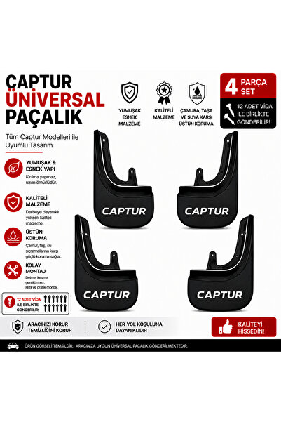 CarEste Renault Captur Uyumlu Üniversal Paçalık Seti 4 Parça Esnek Çamurluk K...