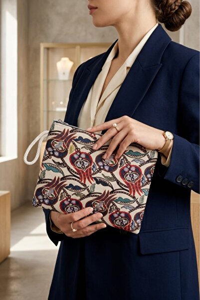 CLUTCH Osmanlı Motifli Orta boy Goblen El çantası