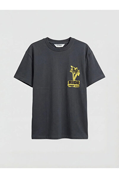 LC Waikiki Tricou pentru băiat cu imprimeu antracit