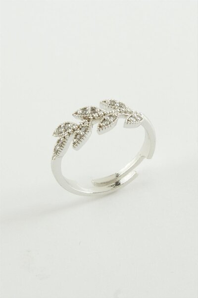 ZERO LAND Ilkeshop Leaf Zircon (10159) Stone Ring-Yellow