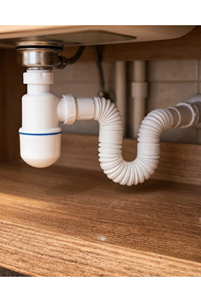 Lisinya Sink Drain Siphon Flexible Hose Anti-Odor Anti-Clogging Drain Set -