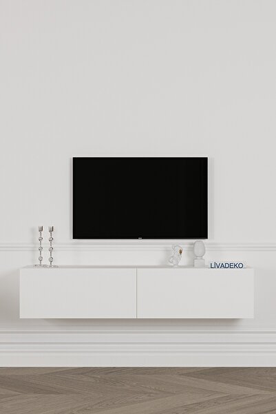 Livadeko NovaLine TV Ünitesi TV Sehpası Düşer Kapaklı Tv Ünitesi Minimalist T...
