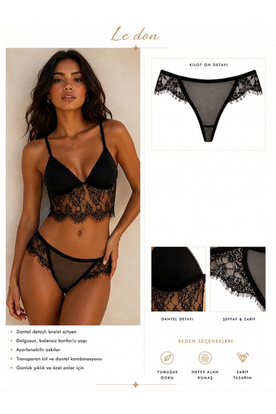 LEDON DANTEL DETAYLI BRALET İÇ ÇAMAŞIR TAKIMI