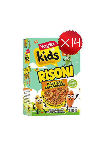 Yayla Kids Sebzeli 3 Renkli Risoni Bakliyat Makarnası 300 g x14