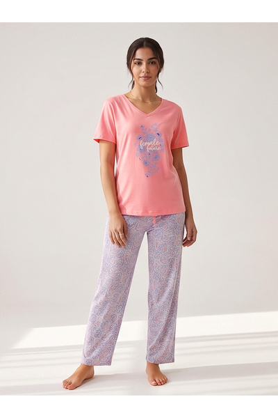 Bousni 2 Piece Shirt and Pajama Cotton Outfit, Soft Summer Loungewear/ Nightwear