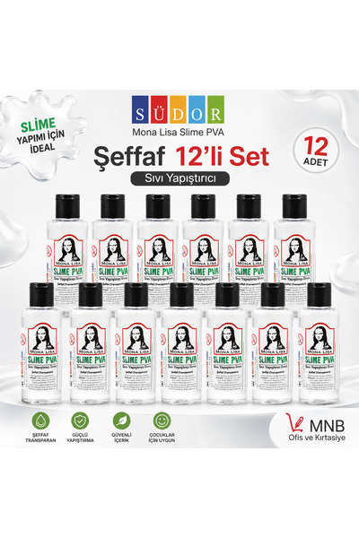 Südor Mona Lisa Turuncu Slime PVA Sıvı Yapıştırıcı 12'li Set - Çocuklar İçin ...