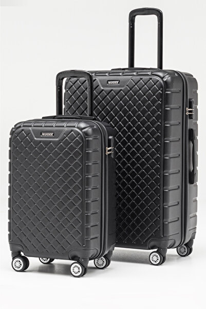 WANDER BAG Kapitone 2'Li Valiz Seti Küçük (Kabin) Boy Büyük Boy Bavul 360° Dö...