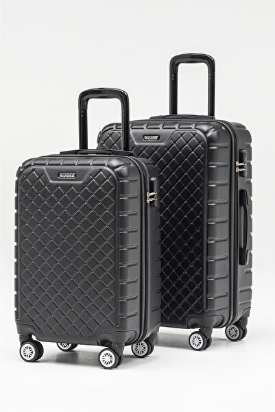 WANDER BAG Kapitone 2'Li Valiz Seti Küçük (Kabin) Boy Orta Boy Bavul 360° Dön...