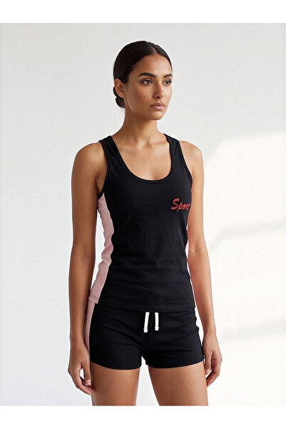 Bousni 2-Piece Top and Short Set, Flexible Slim Fit Cotton Outfit for Sports/...