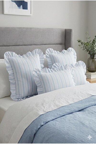 KIRLENT TEKSTİL Ege Snap Fastener 100% Cotton Pillowcase Set (70X50 cm 2-Piec...