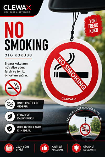 clewax No Smoking Tasarımlı Dekoratif Oto Araç Kokusu ve Aksesuarı