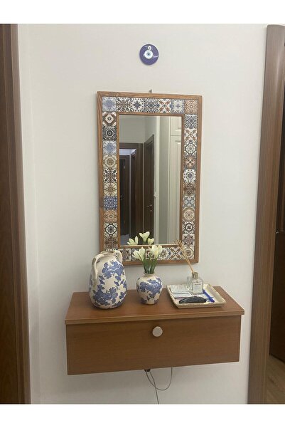 Home 45 x 75 cm Dekoratif Orjinal Seramik El Yapımı Ayna ( Ayna Ölçüsü 28 cm ...