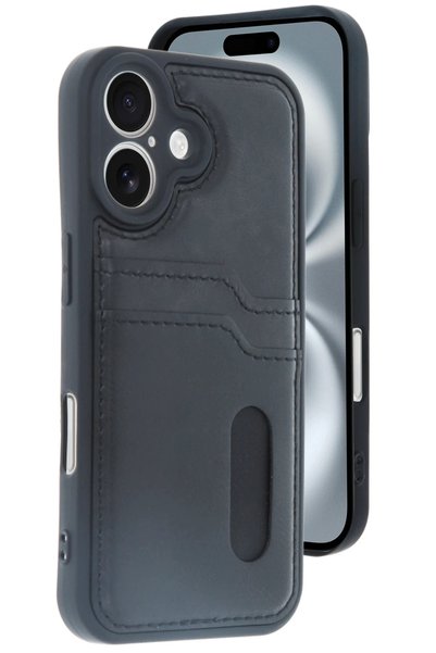 New Face Ilkeshop New iPhone 16 Case Sara Leather Case with Business Card Hol...