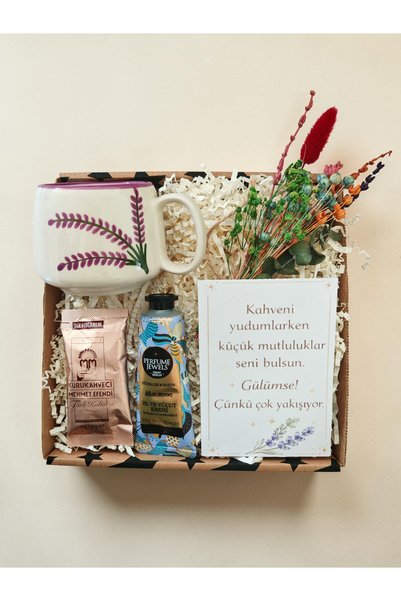 sihirli kutular El Yapımı Lavanta Kupa&Mini Buket&El Kremi&Kahve&Hediye Kartı...