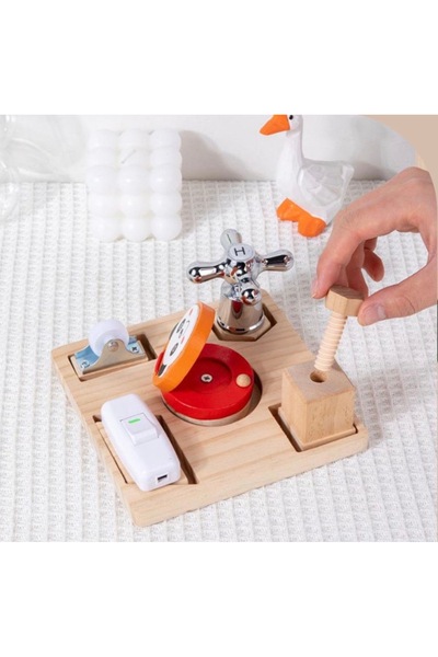 Wooden Montessori Busy Board / Sensory Activity Board