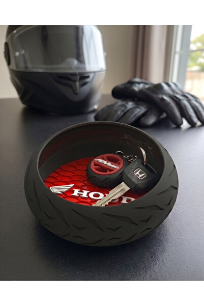 Ümraniye3d Desktop Keychain Bowl with Tire Design for Honda Motorcycle Enthus...