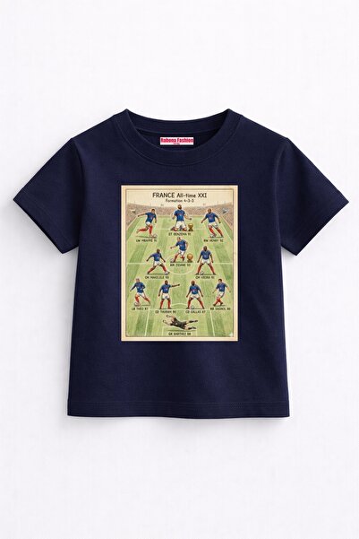 Rabona Fashion Tricou cu design retro al echipei Franței 11