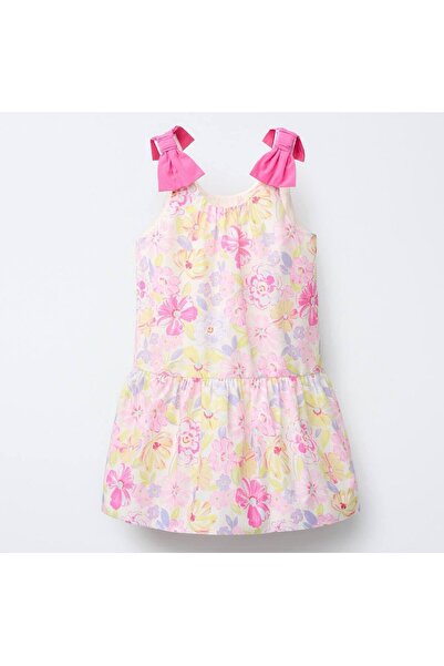 Snook kids Kız Çocuk Fiyonk Detaylı Trend Çiçek Desenli Elbise