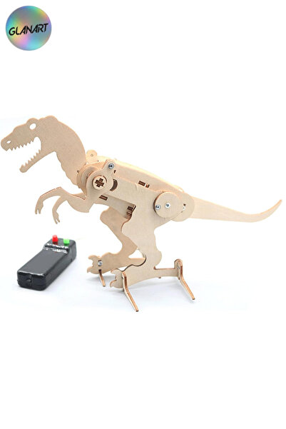 Glanart robotik kendin yap robot t-rex yapım seti çocuklar için hareketli sistem