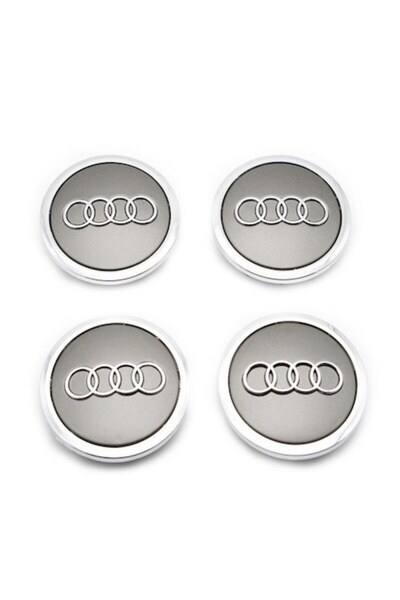 Audi Set de 4 capace de roată gri/argintii de 69mm, compatibile cu jante din ...