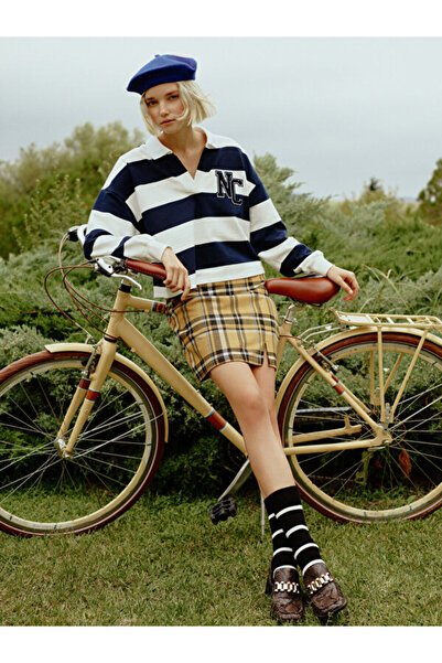 LC Waikiki Plaid Women's Tube Skirt with Elastic Waist