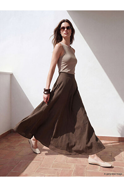 LC Waikiki High Waist A-Fit Flared Skirt from Uzg Store for Style Enthusiasts
