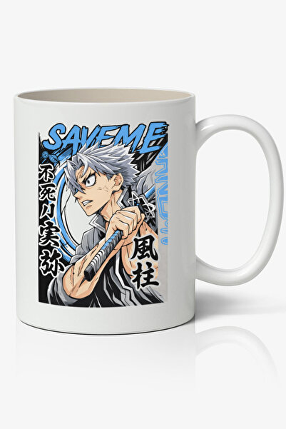 Toyaso Sanemi Shinazugawa Demon Slayer Themed White Mug Cup Gift for a Friend...