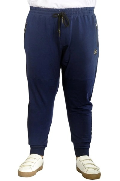 cusseli Plus Size Sweatpants Narrow Leg Zippered C22501 Indigo