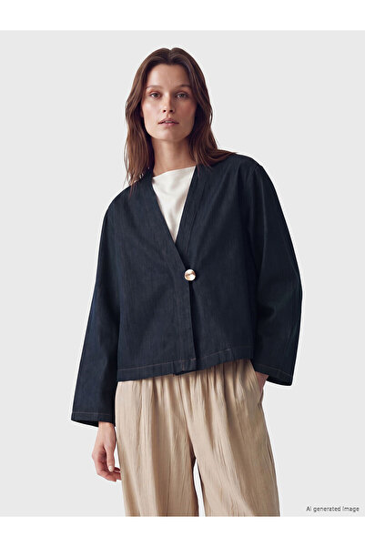 LC Waikiki Özmarka New Season V-Neck Women's Jean Kimono