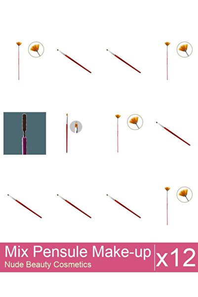 Makeup Mix Set 12 products Makeup Brushes: Cat's Tongue Gel Brush - No.2, Cat...