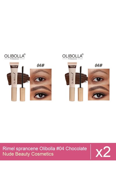 Makeup Set 2x Rimel sprancene Olibolla #04 Chocolate