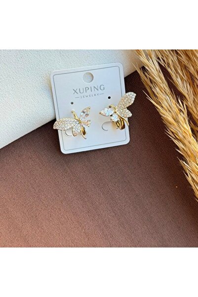 XUPING JEWELRY مجوهرات شوبينغ - أقراط مزينة بحجر الفراشة