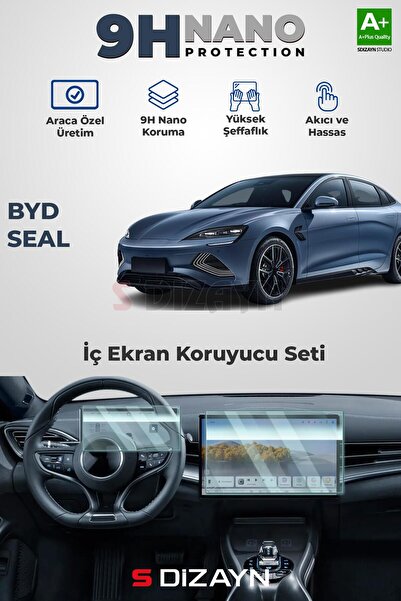 S Dizayn S-Dizayn BYD Seal Awd 9H Nano Gösterge ve Multimedya Ekran Koruyucu ...