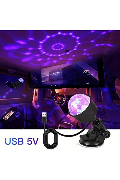 Rabelix Online Marketing Usb Girişli Vantuzlu Rgb 360° Dönen Uzaktan Kumandalı Parti Eğlence Atmosfer Işığı Gece Lambası Disko Topu