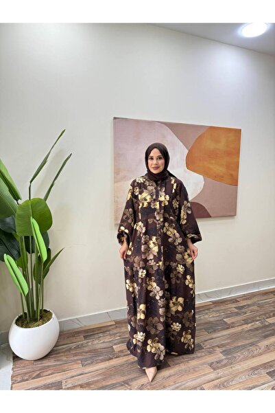 İLGEN FASHİON Bahar Çiçekli Modal Elbise-Oversize-Tesettür & Uzun Yazlık Elbise