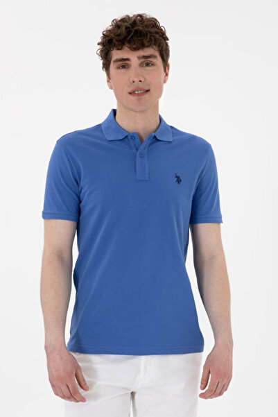 U.S. Polo Assn. Gtp04Iy026 تي شيرت رجالي ذو ياقة بولو باللون النيلي PU-8731