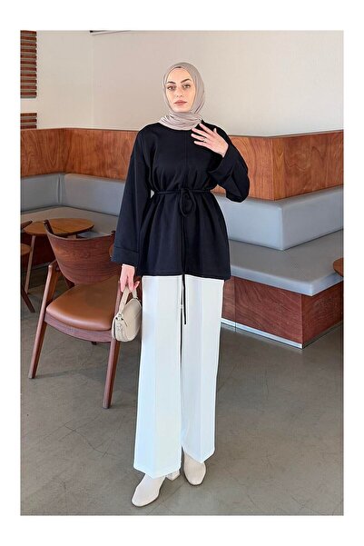 LC Waikiki Nevavm Slit Detailed Sweatshirt in Black