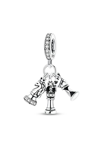 Choice KTC2001 Original 925 Sterling Silver Charm Bead Chess Pieces Pendant F...