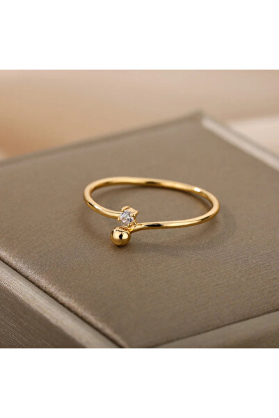 Choice1 7 JZ2615g Simple Round Bead Zircon Rings For Women Stainless Steel Ge...