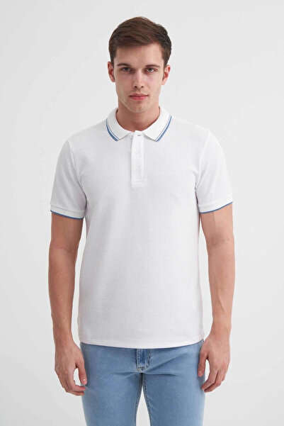 Cazador Slim Fit White Men's T-Shirt 42470
