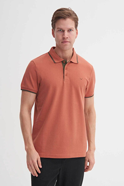 Cazador Slim Fit muška polo majica sa ovratnikom u boji cimeta 46140